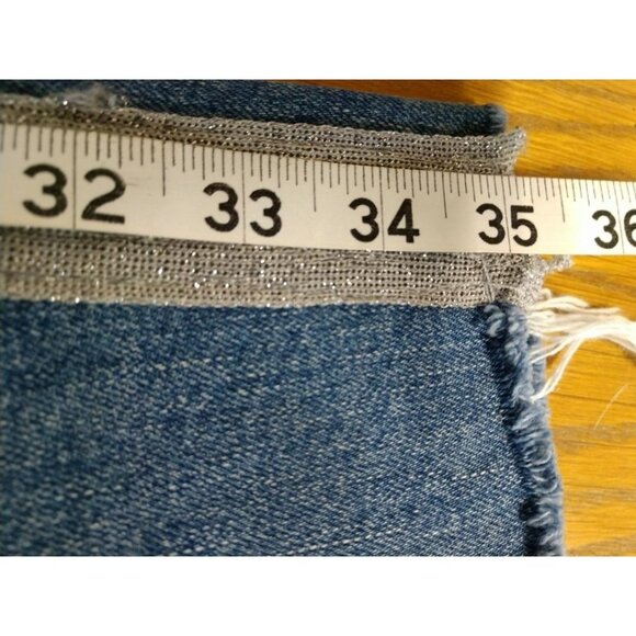 Pilcro & The Letterpress High-Rise Distressed Blue Denim Jeans W/ Side Stripes - Picture 8 of 9